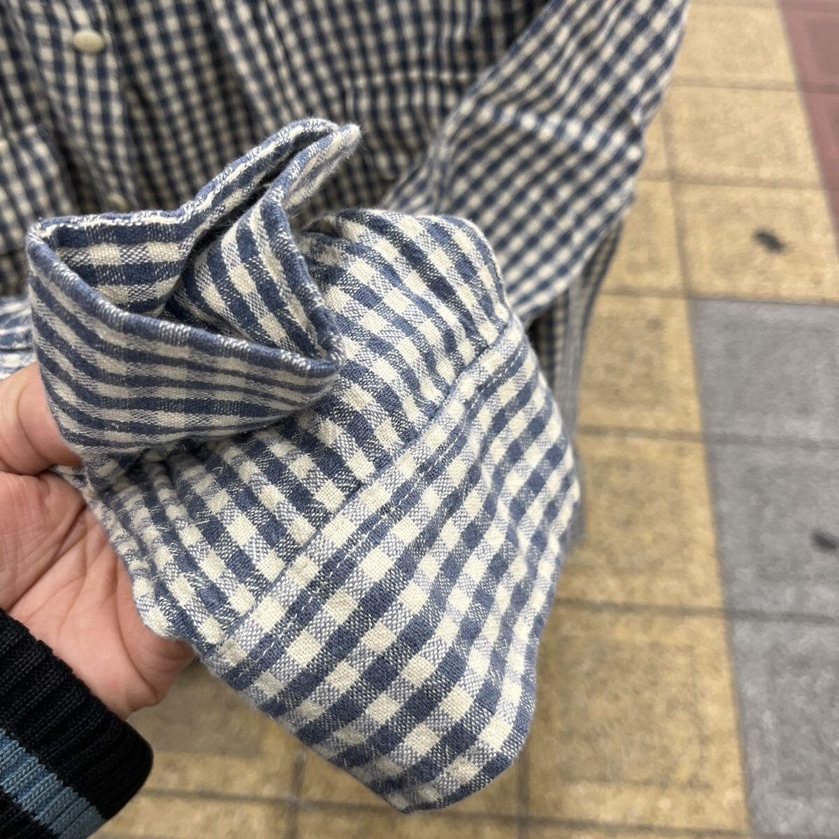 デニムアンドサプライ コットンチェックシャツ◆メンズSサイズ(170/91A)薄手/長袖/インド綿/Denim & Supply/ラルフローレン_画像5