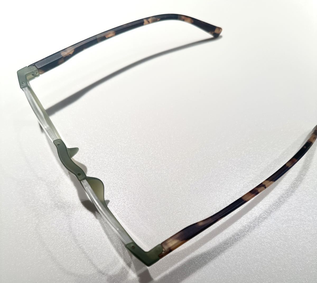  dressing up farsighted glasses +1.0 blue light cut lens use soft case attaching reverse half rim leading glass spring hinge green 