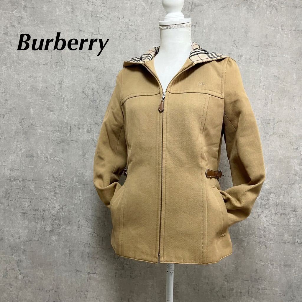  beautiful goods Burberry BURBERRY jacket beige blouson 38 size lady's M Zip up Parker blouson lining noba check 