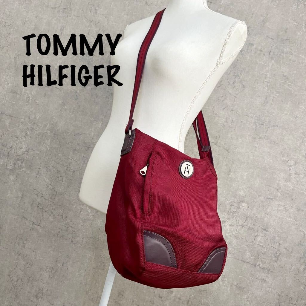 トミーヒルフィガー　TOMMY HILFIGER ショルダーバッグ　レッド 赤 ショルダー　ゴルフバッグ　レディース