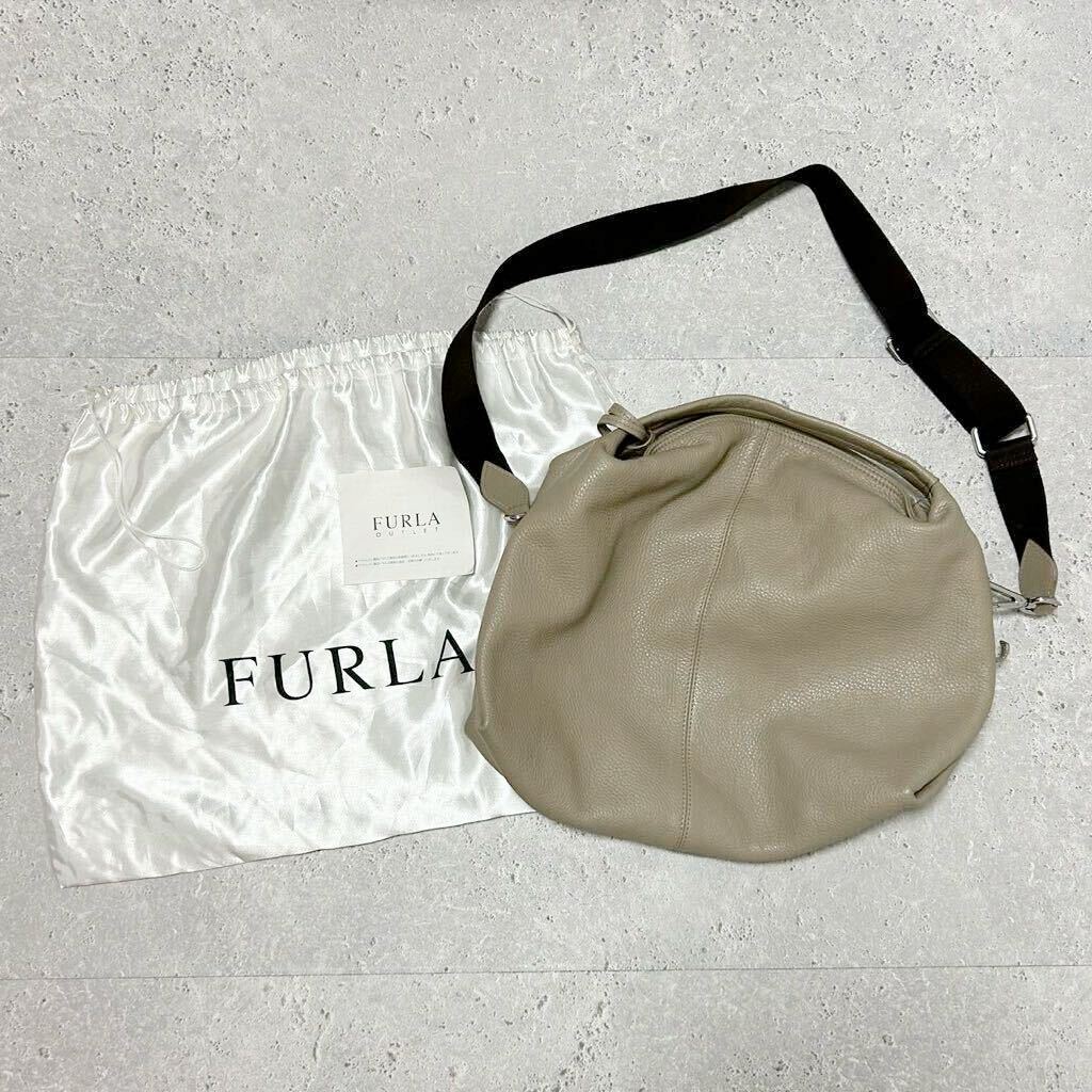  Furla FURLA leather bag beige handbag shoulder bag 2way leather shoulder .. shoulder superior article 