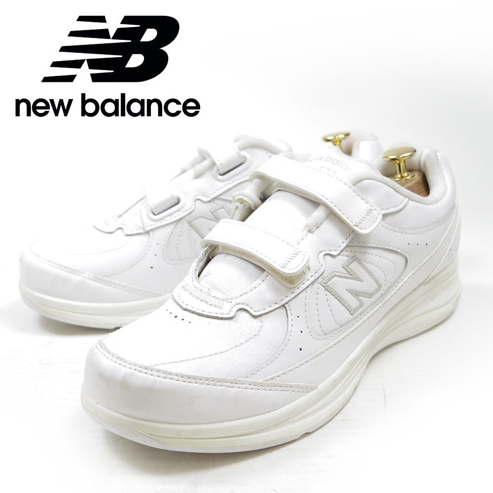 US8　26㎝表記　New Balance　MW577VW　ニューバランス　577　ローカット　ベルクロ　スニーカー　ホワイト/24.3.1/P299_画像1