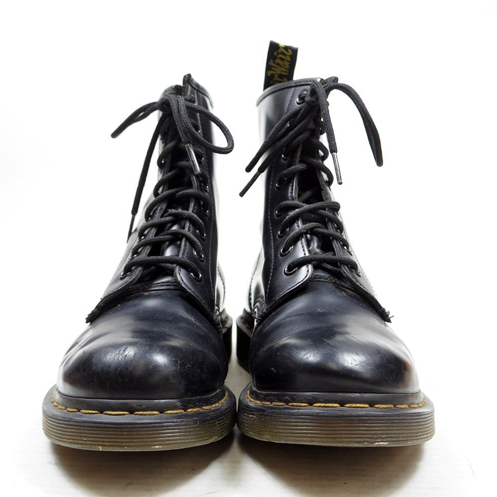 UK6　25cm相当　Dr.Martens　ドクターマーチン　8ホール　ブーツ　イエローステッチ　ブラック/24.3.10/P314_画像3