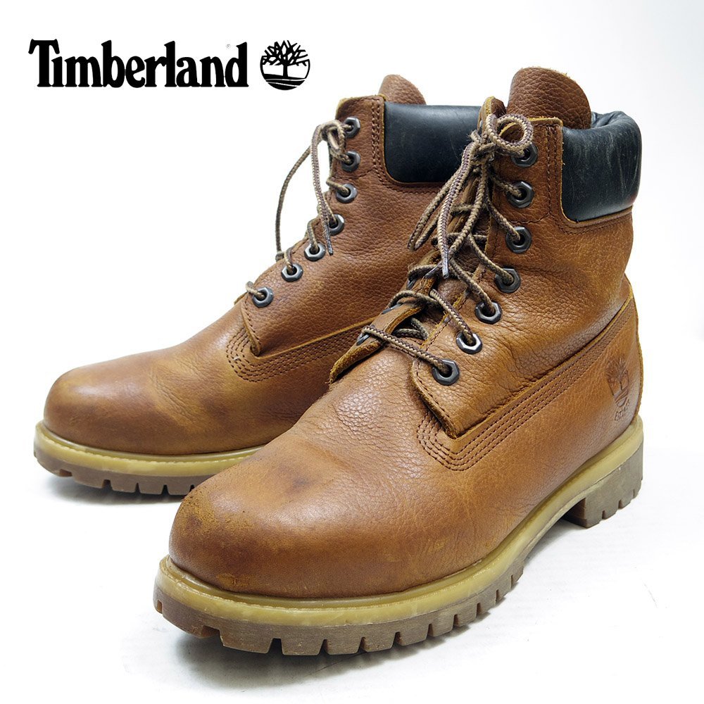 8W　26㎝表記　Timberland　ティンバーランド　レザーブーツ　ワークブーツ　HIP HOP 　KING　IWGP　イエローブーツ/24.3.8/P321_画像1