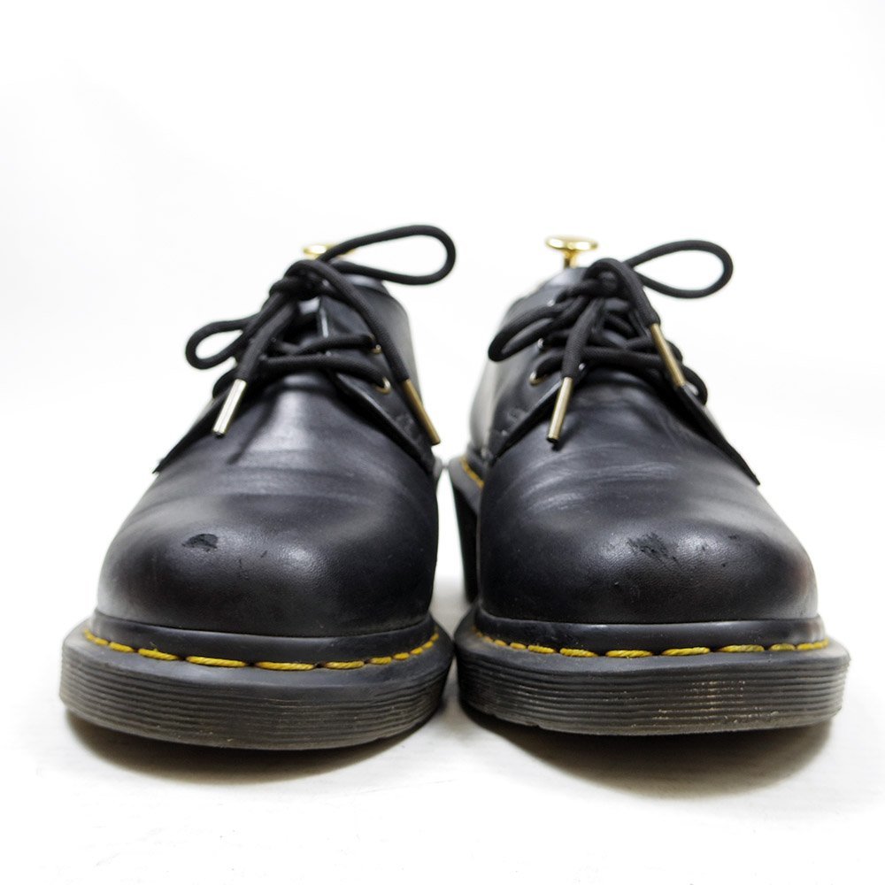 美品　UK8　27cm相当　Dr.Martens　ドクターマーチン　3ホール　シューズ　ブーツ　イエローステッチ　AW004　ブラック　黒/24.3.8/P312_画像3