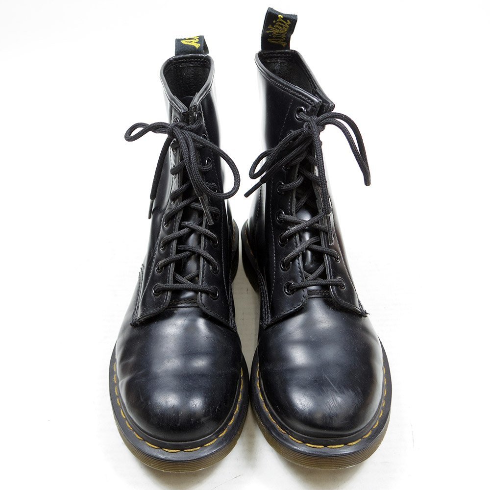 UK6　25cm相当　Dr.Martens　ドクターマーチン　8ホール　ブーツ　イエローステッチ　ブラック/24.3.10/P314_画像2