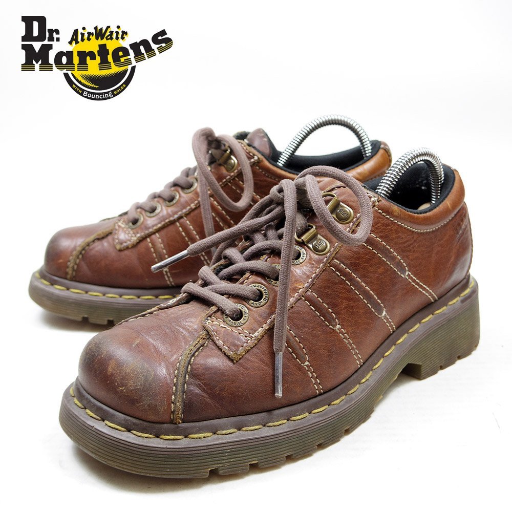 UK6 25cm corresponding Dr.Martens Dr. Martens 4 hole +2 yellow stitch Work boots /24.3.9/P328