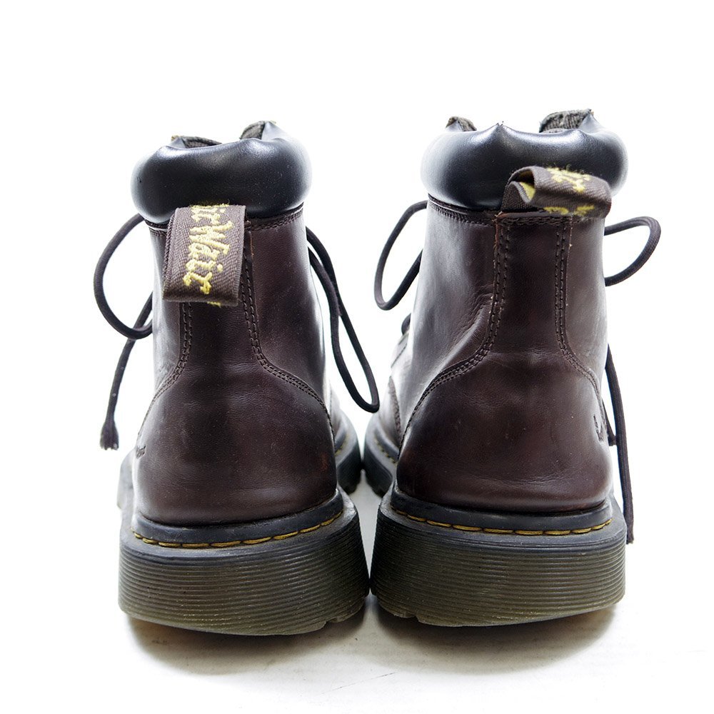 UK9　28cm相当　Dr.Martens　ドクターマーチン　6ホール　レザーシューズ　ブラウン　茶 イエローステッチ/24.3.9/P340_画像6