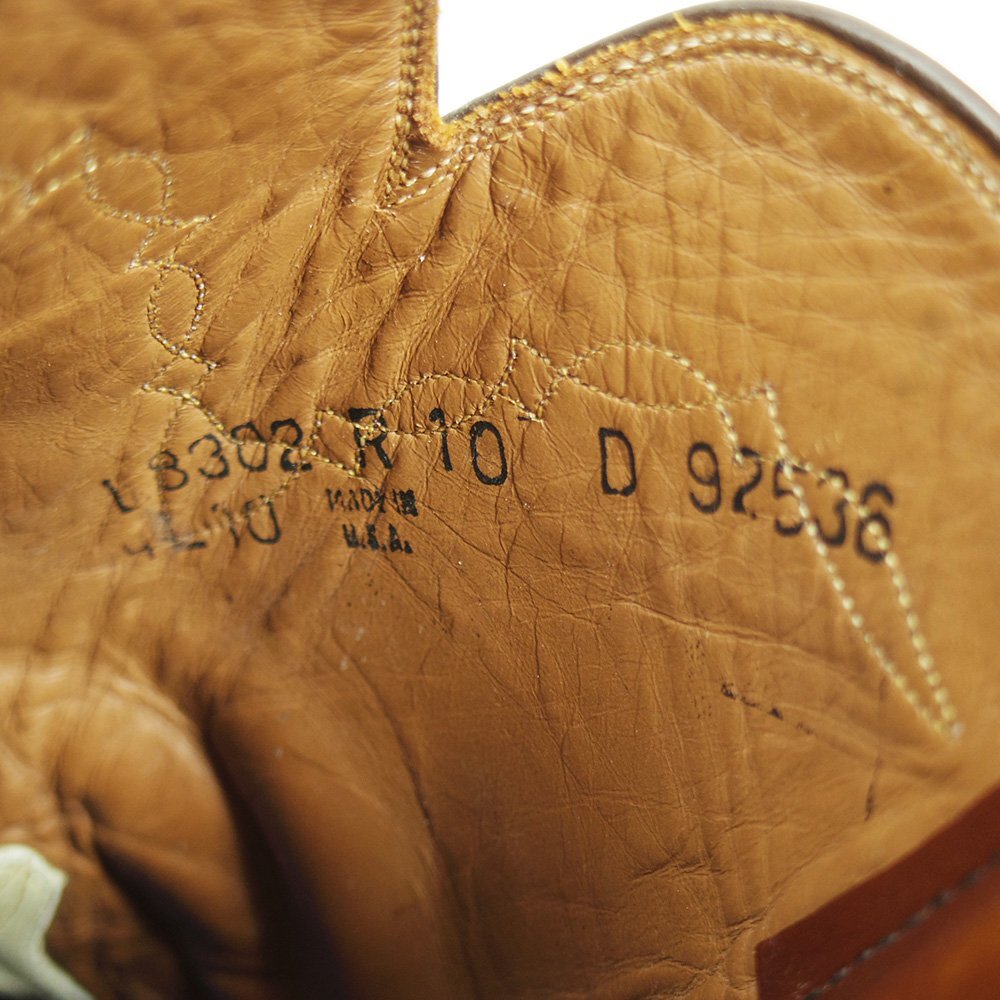 USA製　10D表記　28cm相当　Lucchese　ルケーシー　ヴィンテージ　ウエスタンブーツ　ペスコブーツ　革靴　茶　ブラウン　24.3.21/P464_画像10