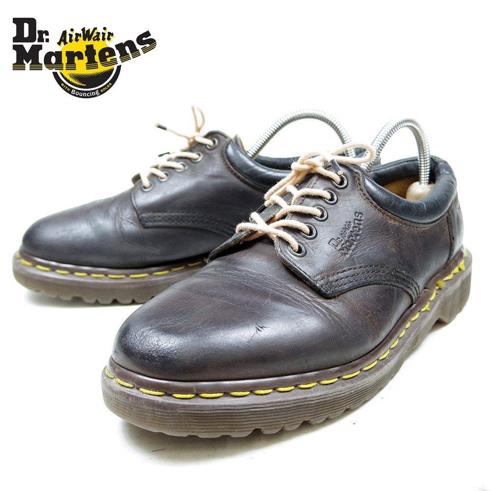 英国製　UK7　26cm相当　Dr.Martens　ドクターマーチン　5ホール　レザーブーツ　イギリス　ブラウン　イングランド製/24.3.21/P482_画像1