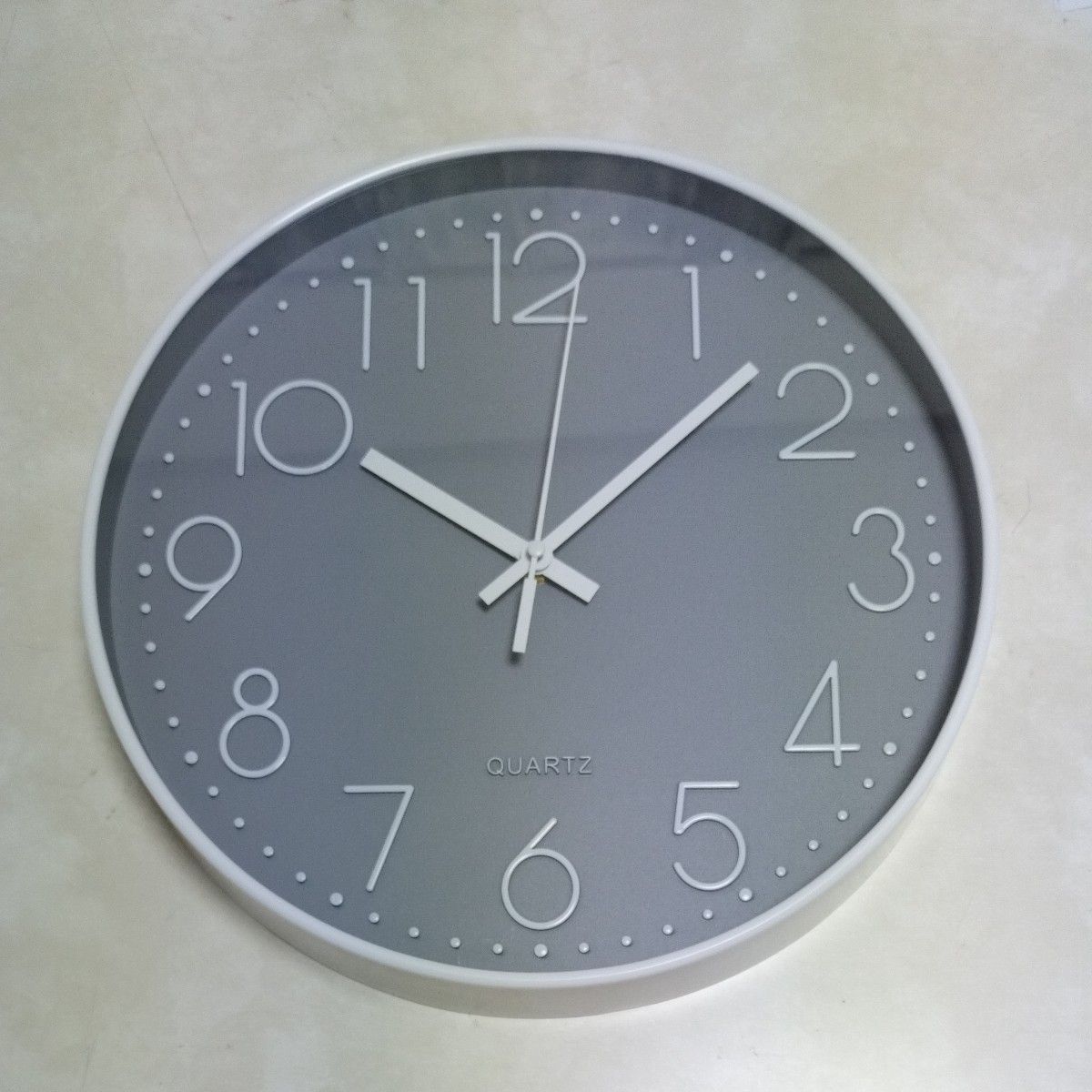 定番 シンプル 壁掛け時計 直径約30.5cm  グレー