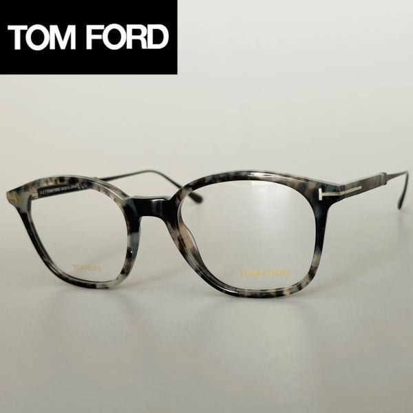 メガネ トムフォード TOM FORD メンズ レディース【新品】ボストン グレー 日本製 チタン 鼈甲柄 べっ甲柄 黒 ブラック 国産 フルリム 軽量_画像1