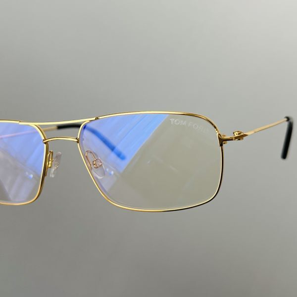  glasses Tom Ford men's lady's TOM FORD square Gold metal [ new goods ] blue light cut two Bridge glasses no lenses fashionable eyeglasses 