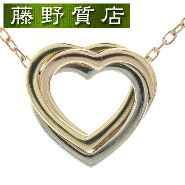 ( beautiful goods ) Cartier CARTIERtoliniti Heart necklace 3 ream 3 color K18 WG × PG × YG pendant 8578