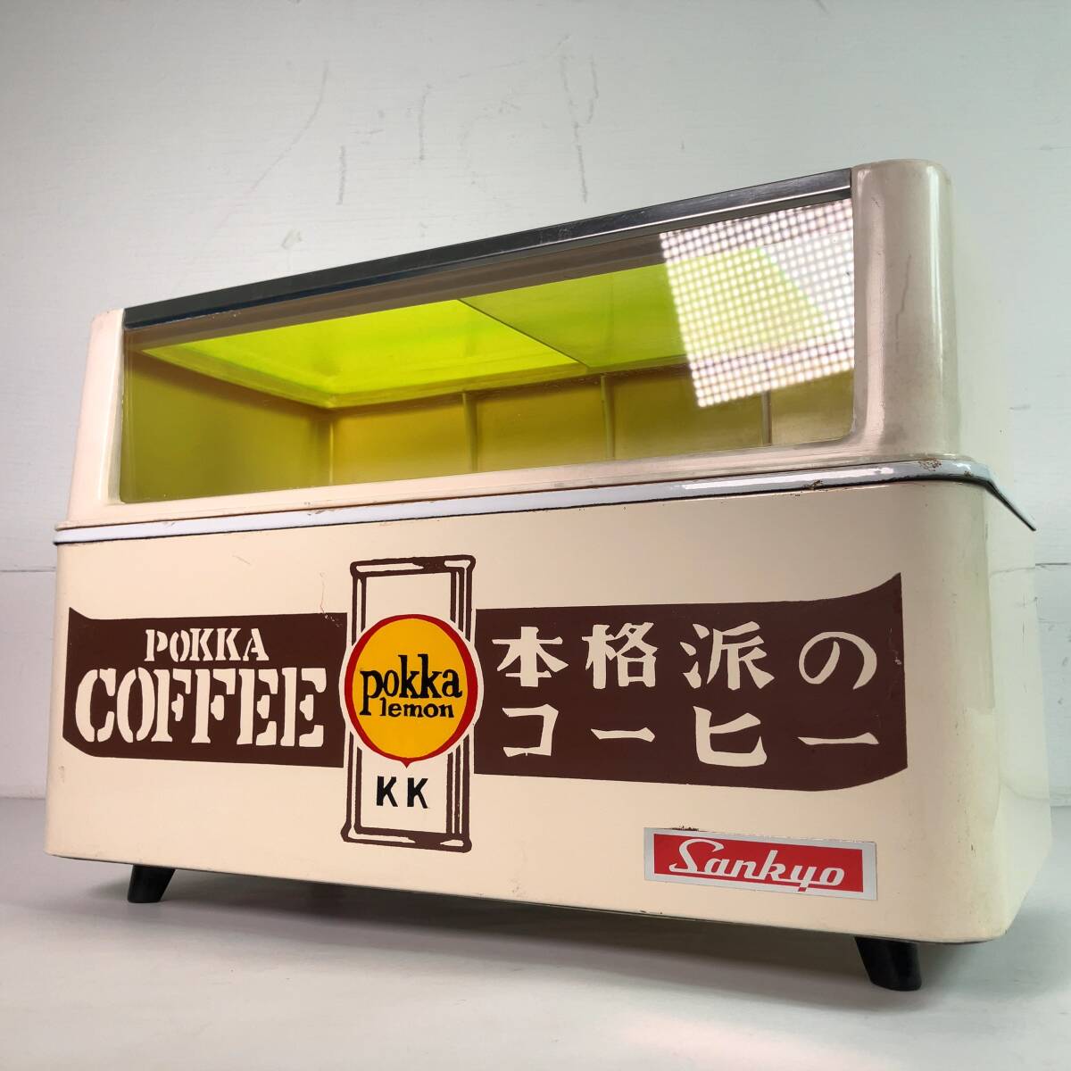 f-72636 動作品 Sankyo 三共 ポッカコーヒー 本格派のコーヒー 三共加温器 MH-20形 昭和レトロ 保温 ドリンクウォーマー_画像2
