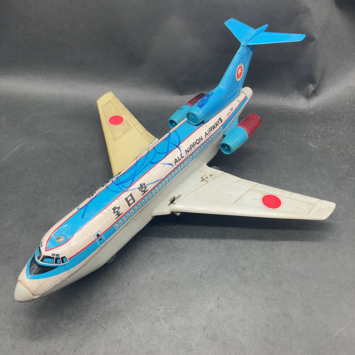 増田屋齊藤貿易当時物ブリキ日本航空ボーイング727奇跡の箱付大型33㎝1966年 増田屋齊藤貿易当時物ブリキ日本航空ボーイング727奇跡の箱付
