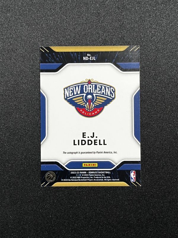 【RC】 E.J. Liddell EJリデル 2022-23 Panini NBA Donruss Next Day Autograph Rookie Auto 直筆サイン ペリカンズ_画像2