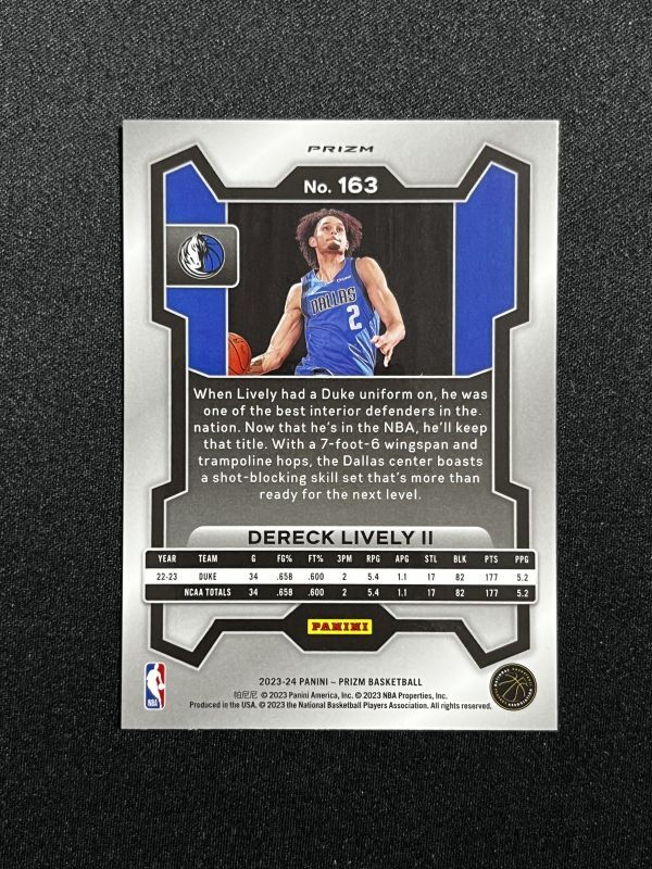 【RC】 Dereck Lively II デレック・ライブリー2世 2023-24 Panini NBA Prizm Ice Prizm Rookie マーベリックス_画像2