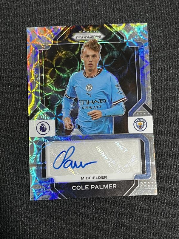 Cole Palmer 直筆サインカード 2022-23 Panini Prizm Premier League Choice Prizm Auto コール・パーマー Manchester City Chelseaの画像1