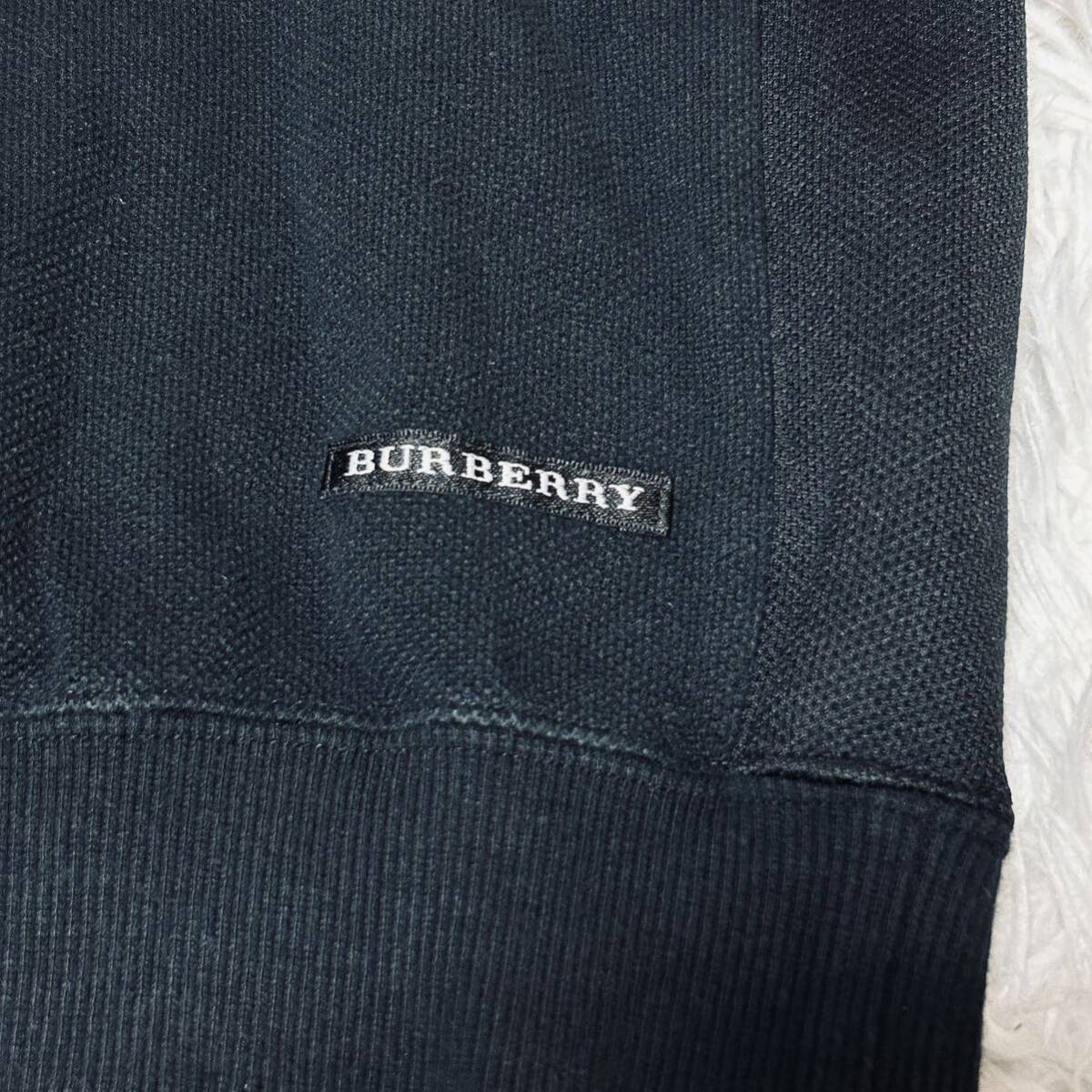 美品◎大きいサイズ【XL/LL】バーバリーゴルフ BURBERRY GOLF 鹿の子 ニットベスト ホースロゴ刺繍 黒ブラック ゴルフウェア 日本製Vネック_画像5