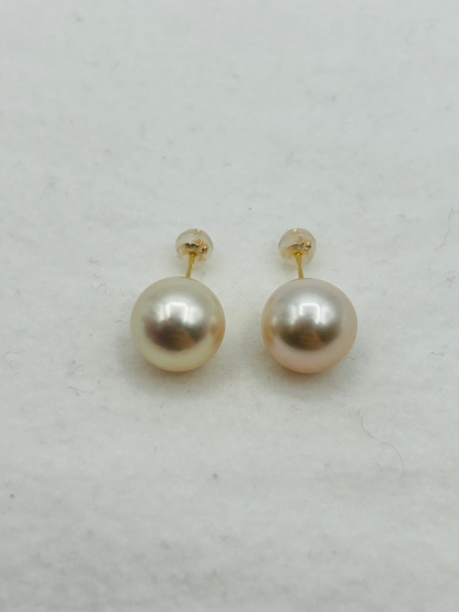 真珠 南洋 白蝶 パール K18 ピアス 11.0㎜UP シャンパン カラー South Sea Pearls_画像6