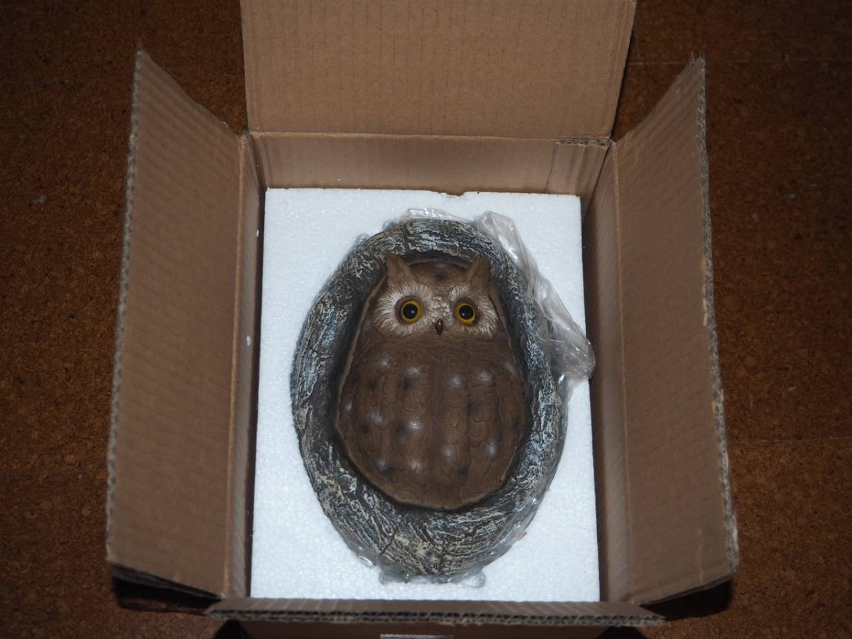 リアル　フクロウ デコイ　ふくろう　OWL DECOY　庭木　古民家　ログハウス　ガーデニング　レジンセラミック製　TOSCANO USA_画像2