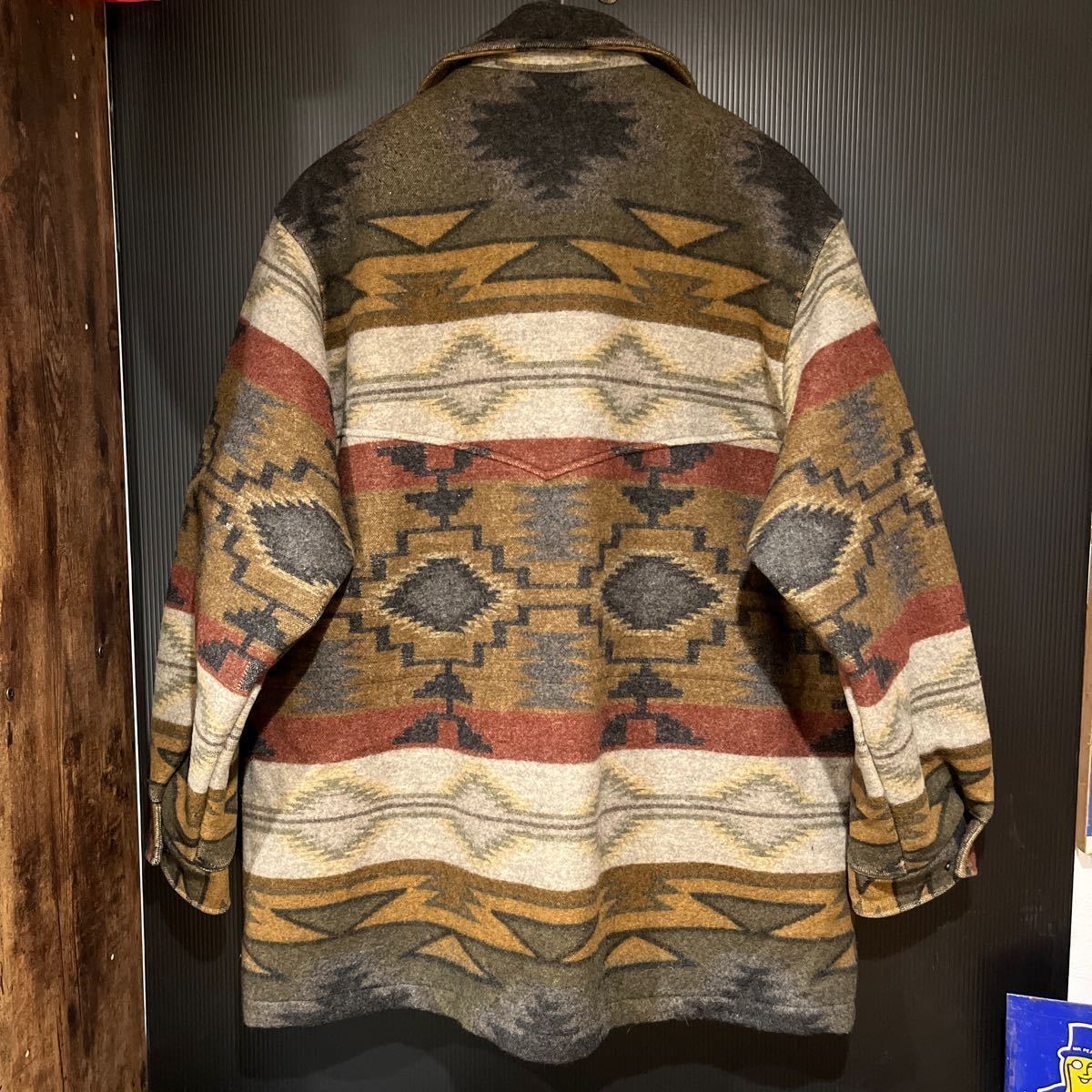 PENDLETON ペンドルトン ネイティブ柄 USA製 ジャケット ウール コート マルチカラー ウエスタン ウェア 民族 インディアン メンズL /14_画像3
