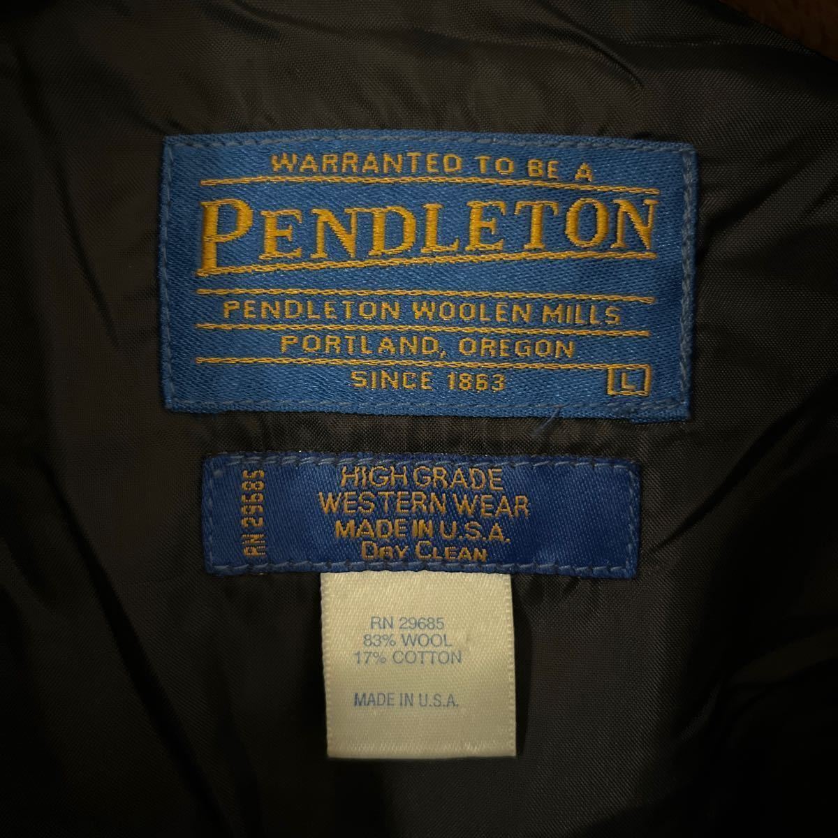 PENDLETON ペンドルトン ネイティブ柄 USA製 ジャケット ウール コート マルチカラー ウエスタン ウェア 民族 インディアン メンズL /14_画像5