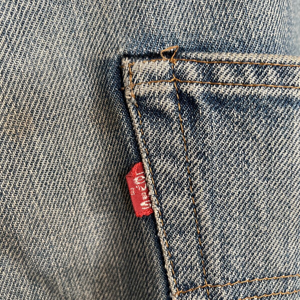 Levi\'s501 66 latter term original jeans w44 70\'s that time thing red ear ji- bread Levi's Denim pants Vintage damage Vintage /40