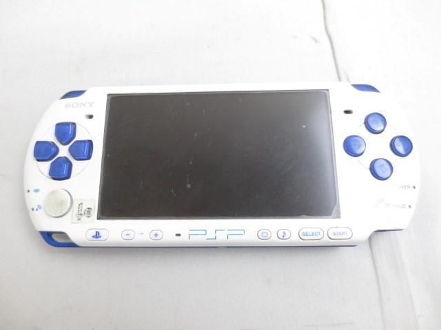 【同梱可】中古品 ゲーム PSP 本体 PSP3000 ホワイト ブルー 動作品 初期化済み バッテリーなし 本体のみ_画像1
