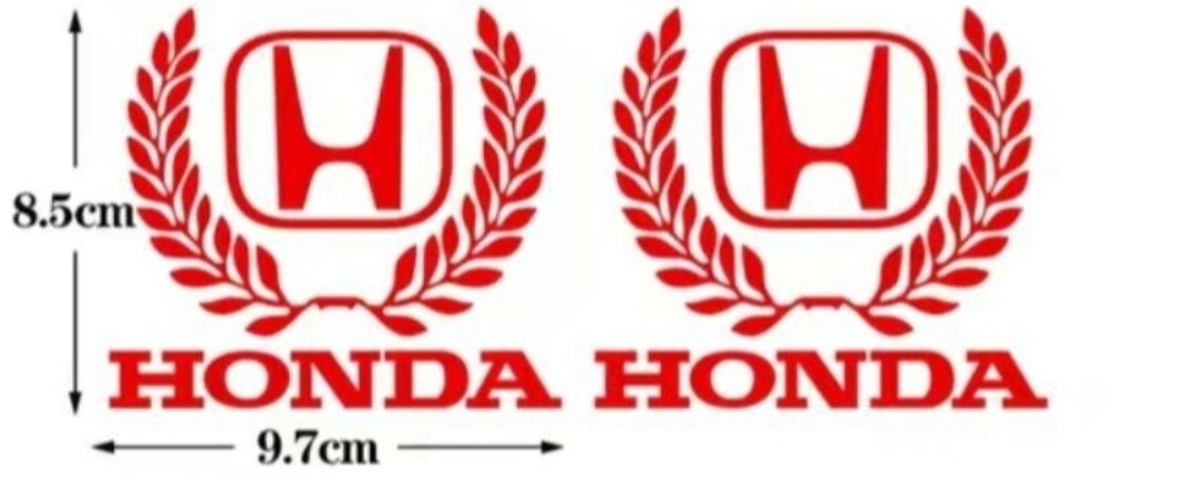 Hondaホンダレッド光反射 防水リフレクターステッカー左右計2枚フロントマーク本田 オートバイク原付_画像3