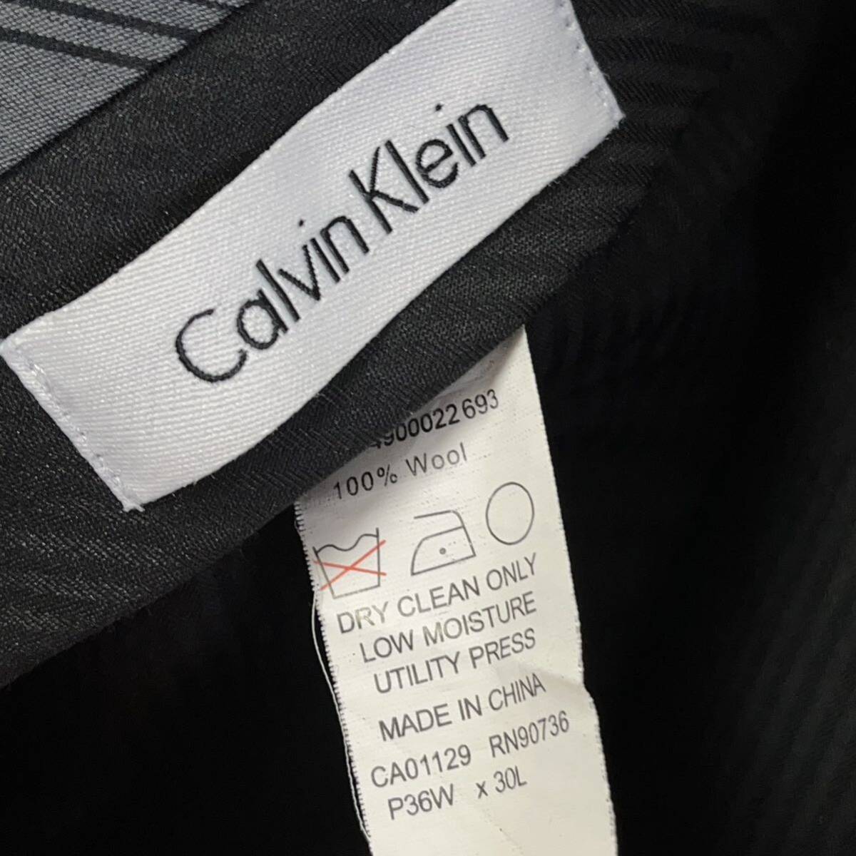 G7 カルバンクライン 42 w36 セットアップ ストライプ　スーツ　ジャケット　CALVIN KLEIN メンズ_画像9