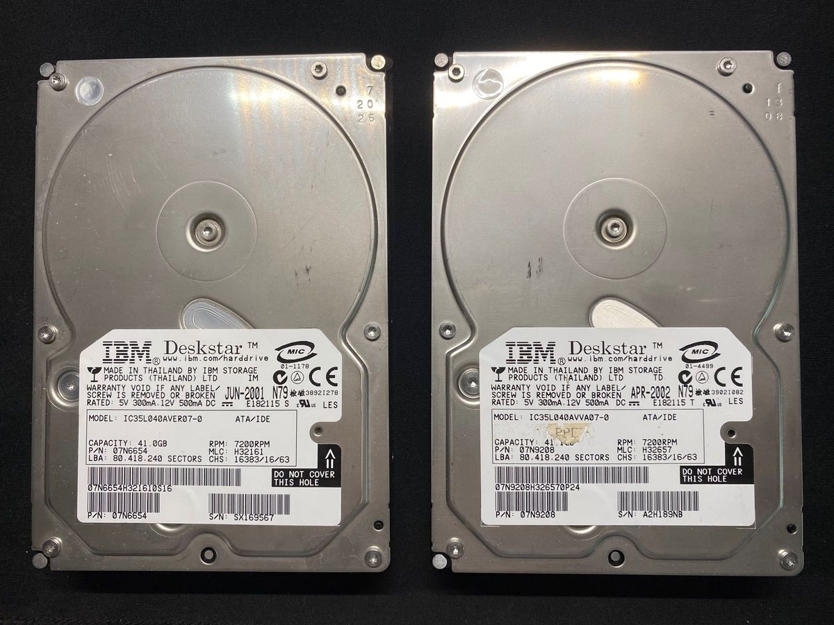 IBM HDD IDE Deskstar 7200rpm Ultra ATA 41GB 2台