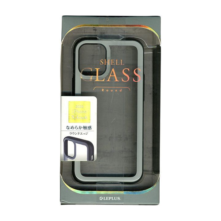 iPhone 12 mini ラウンドエッジガラスシェルケース LP-IS20SGRWH SHELL GLASS Round ホワイト smasale-55Aの画像1