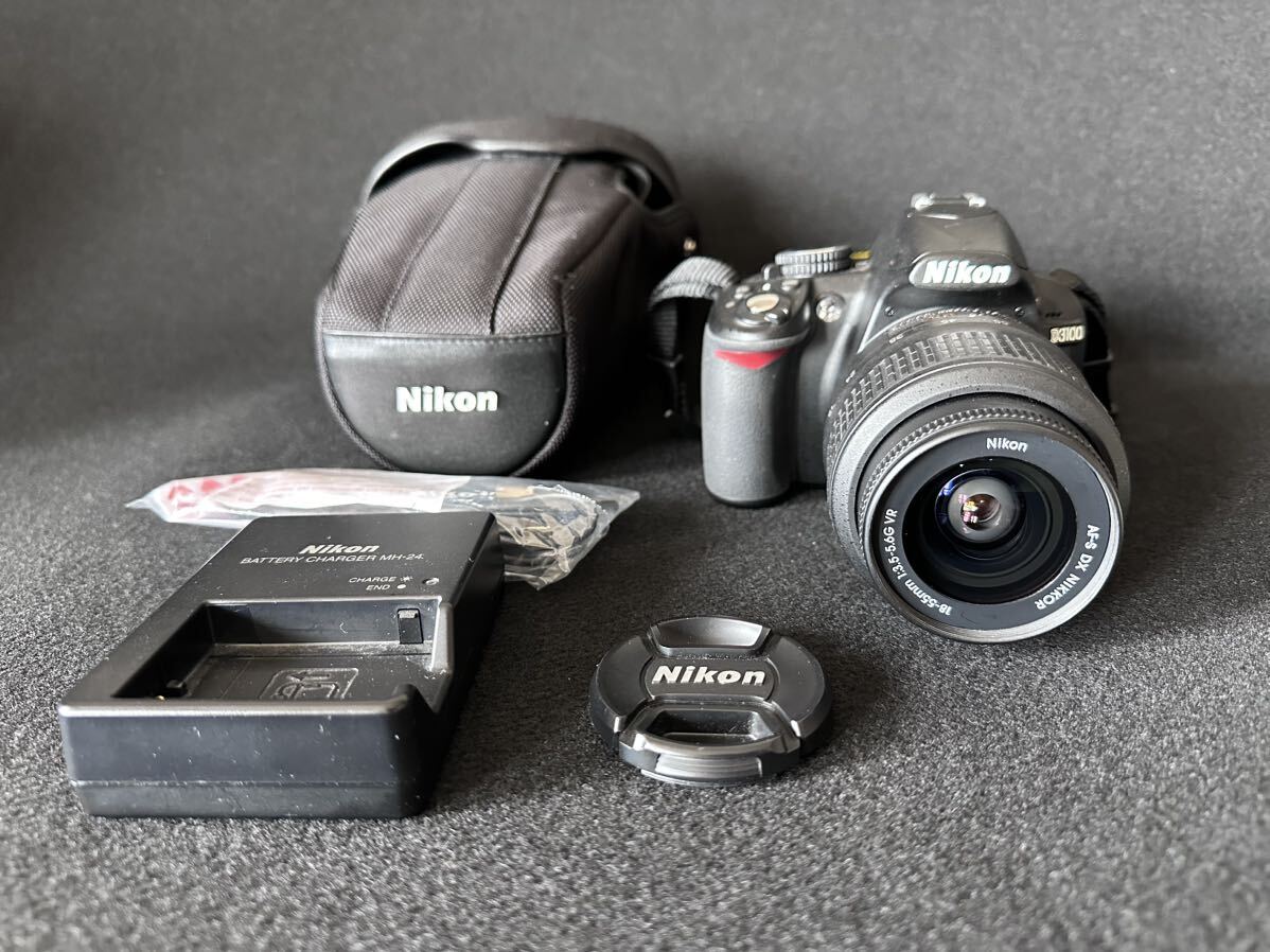 Nikon ニコン D3100 一眼レフデジタルカメラ レンズNIKKOR VR AF-S 18~55mm 動作品_画像1