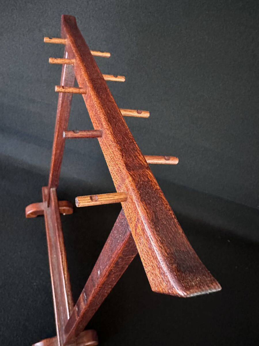 木製筆掛け　高さ約35cm 筆吊り 筆架 木製スタンド 書道具　古美術_画像7