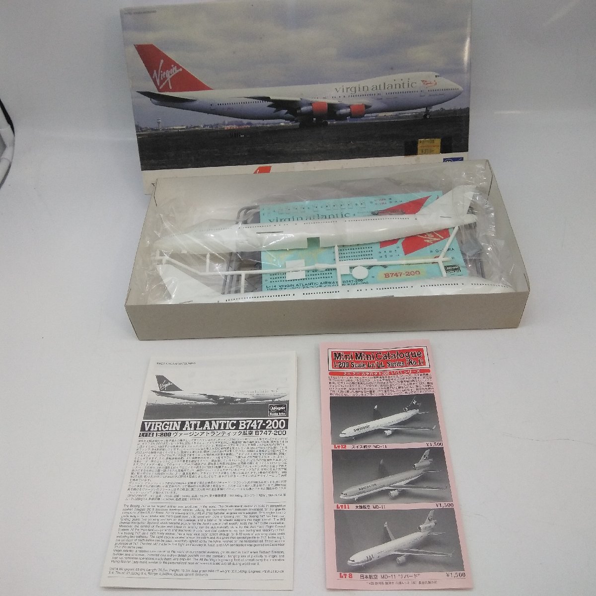 1043【組立品】ハセガワ ヴァージン アトランティック航空 ボーイング747-200 1/200 プラモデル 飛行機 模型_画像1