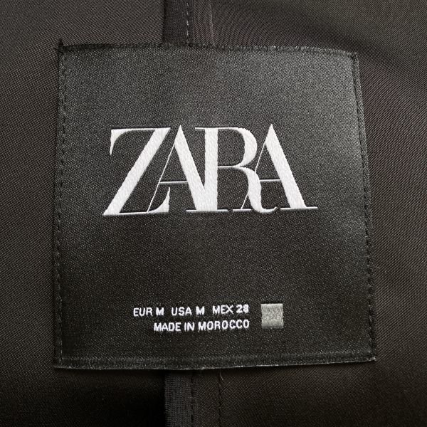 0200 ZARA ザラ ガウンコート ボタンレス トレンチ カーディガン ブラック USA Mサイズ 日本Lサイズ程度_画像8