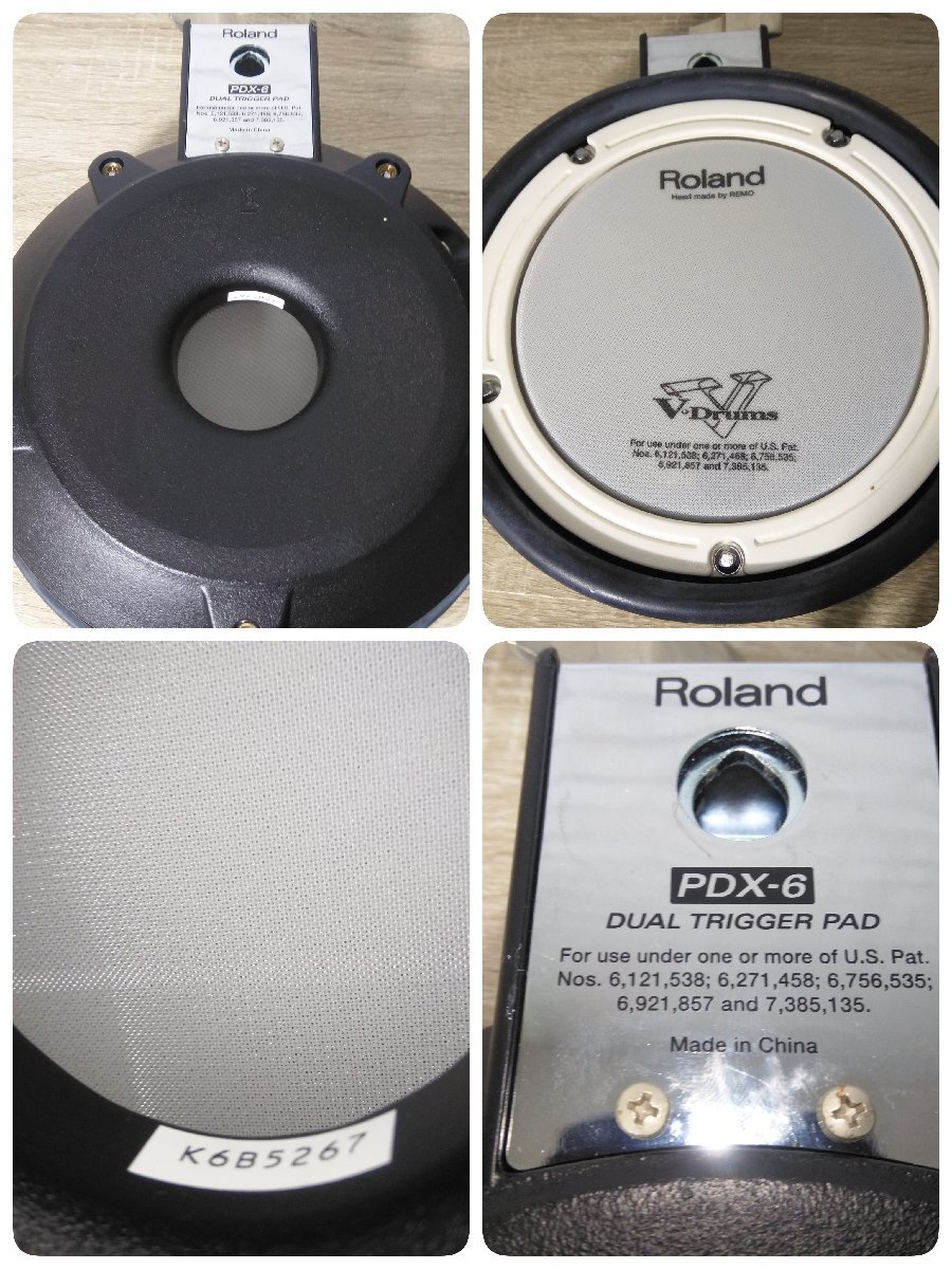 2561 【動作確認済】Roland　ローランド　PDX-6　2個セット V-Drums　電子ドラム　デュアルトリガーパッド　部品パーツ タム/スネアパッド_画像5