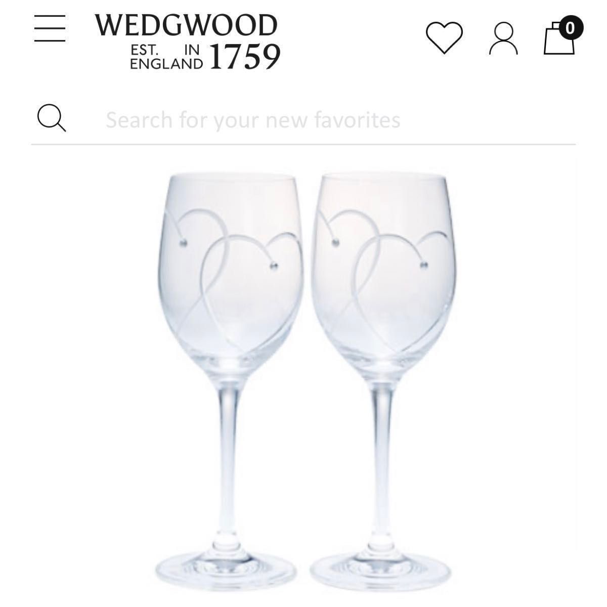 ウェッジウッド WEDGWOOD ワイングラス　　　　　プロミシスウィズディスリングワインペア
