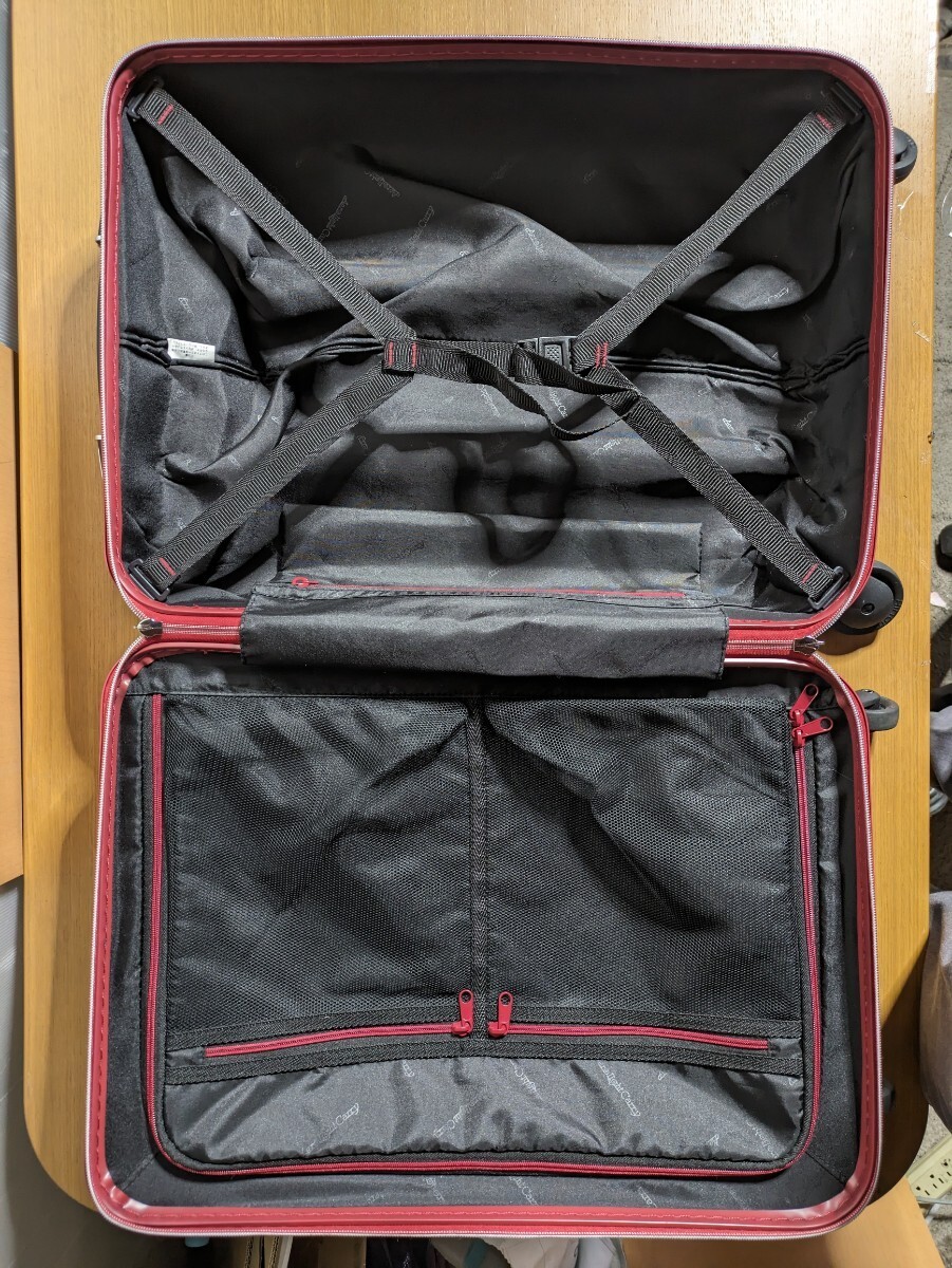 H0308.3 AERO LIGHT エアロライト スーツケース 中古 キャリーケース 旅行バッグ トランク メタリックレッド 幅43cm×高さ62cm 厚み24cmの画像7