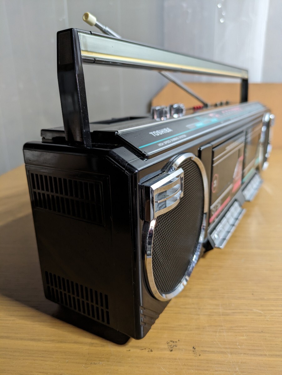 H0320.4 東芝 TOSHIBA SUGAR RT-SW6 ラジカセ ラジオカセットレコーダー ブラック 中古品 昭和レトロ ダブルラジカセ の画像3