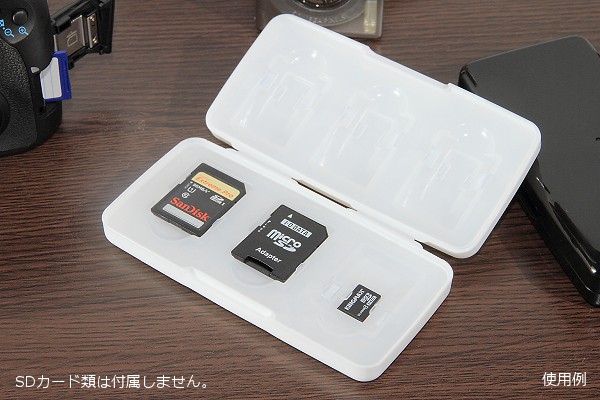 ∬送料無料∬マイクロSDカードケース6枚収納∬◎SDカードケース MicroSDも収納できるプラケース ホワイト 新品 即決の画像3