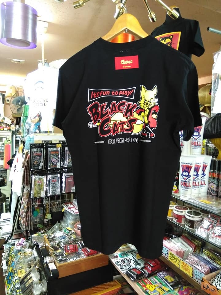 Ｓサイズ黒色ベースネコCREAMSODAクリームソーダＴシャツブラックキャッツネコ黒検索ロカビリーブラックキャッツ青野美沙稀マジック_画像2