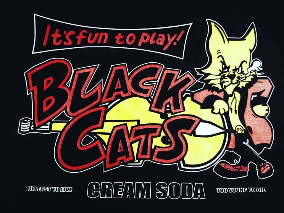 Ｓサイズ黒色ベースネコCREAMSODAクリームソーダＴシャツブラックキャッツネコ黒検索ロカビリーブラックキャッツ青野美沙稀マジック_画像3