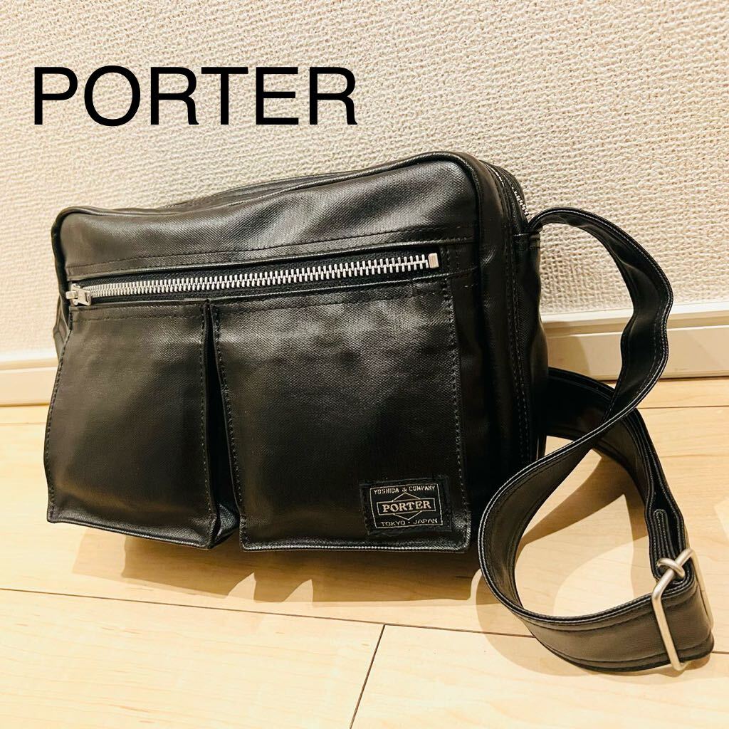 【美品】PORTER ポーター フリースタイル ブラック 黒 ショルダーバッグ 斜めがけ 707-08212 SHOULDER BAG(S) 31900円