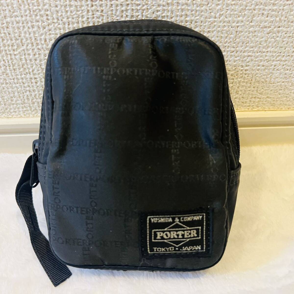 【未使用に近い】PORTER ポーター ボディバック ウエストバッグ ショルダーバッグ ポーチ付き ブラック 黒 _画像9