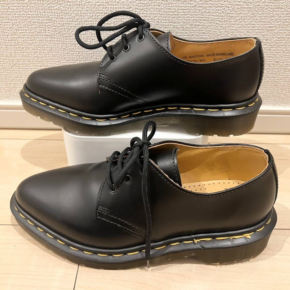 【イングランド製極美品】Dr.Martens ドクターマーチン 3ホール ブラック 黒 未使用に近い 革靴 希少 1A18/MX SM07C AW06 SM067252_画像4