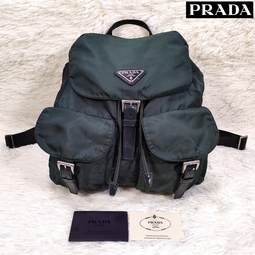 PRADA プラダ ナイロン リュックサック バックパック 三角ロゴ PRADA プラダ ナイロン リュックサック バックパック 三角ロゴ