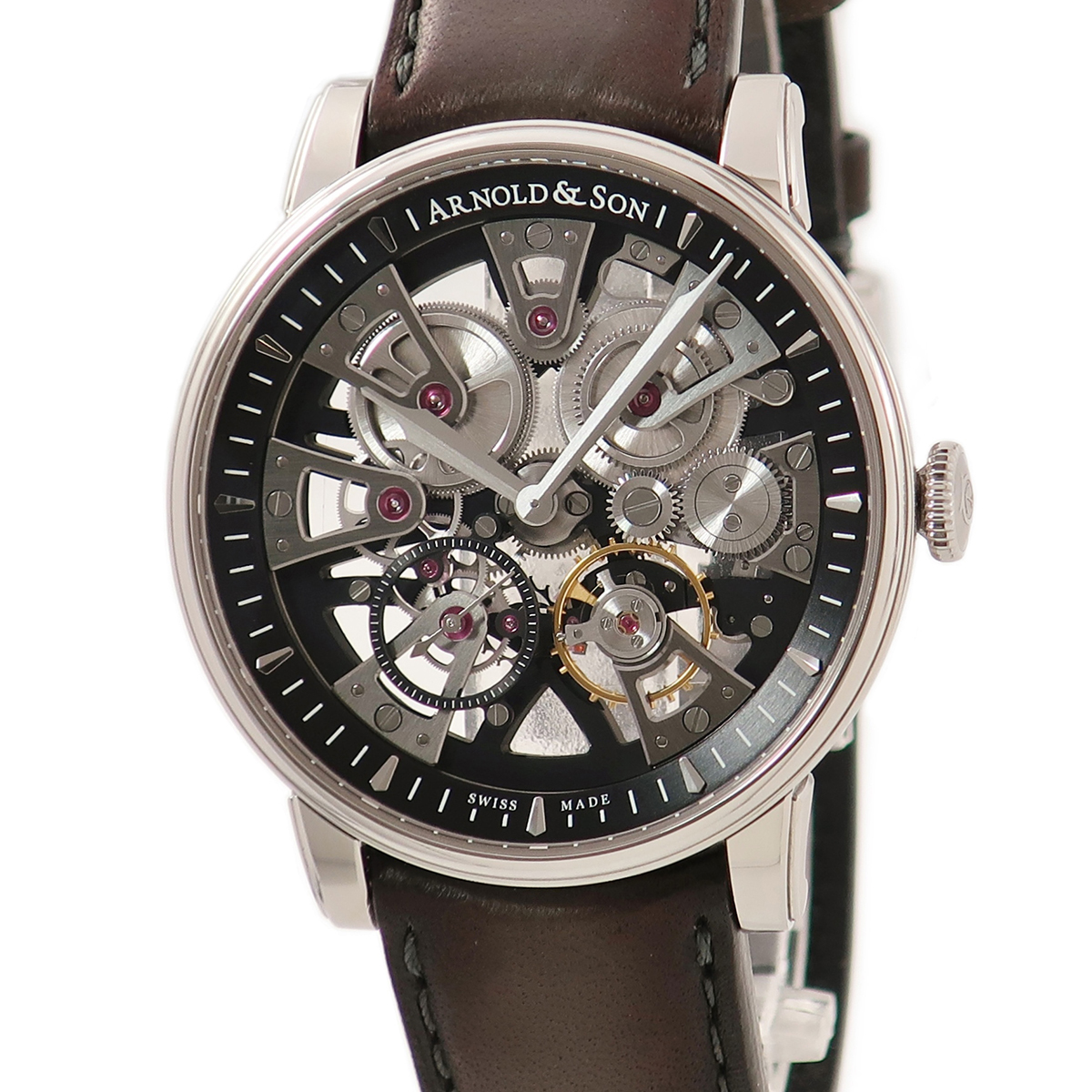 【3年保証】 アーノルド＆サン ネビュラ 41.5 1NEAS.B01A.D134A オープンワーク スケルトン 手巻き メンズ 腕時計